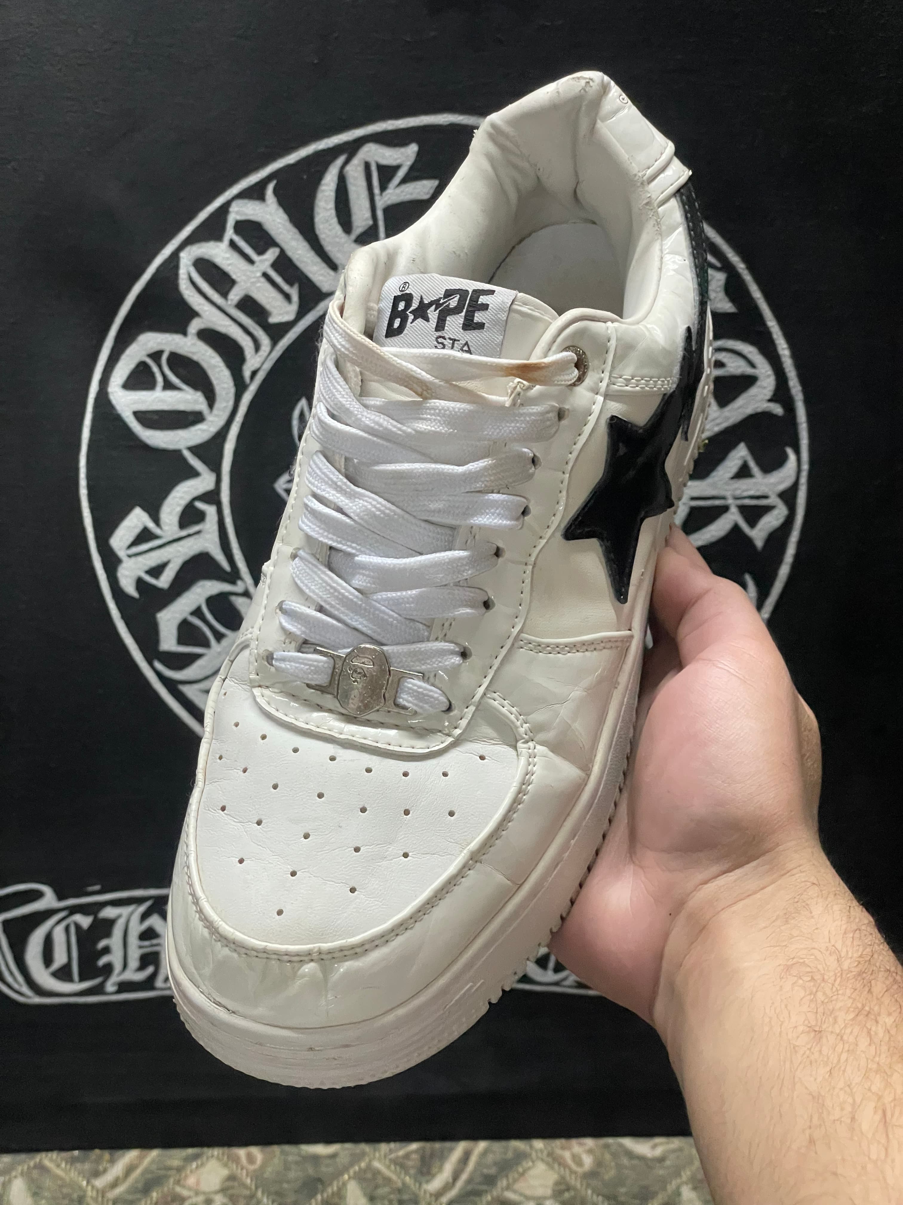 Balesta white patent black